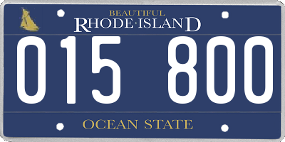 RI license plate 015800