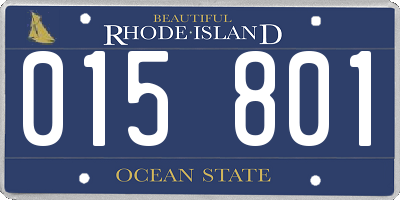 RI license plate 015801