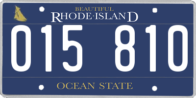 RI license plate 015810