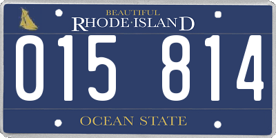 RI license plate 015814