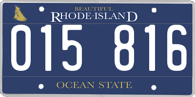 RI license plate 015816