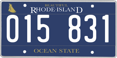 RI license plate 015831