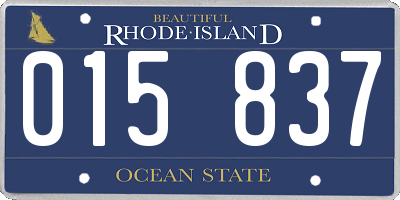 RI license plate 015837