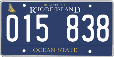 RI license plate 015838