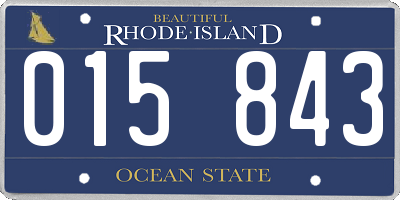 RI license plate 015843
