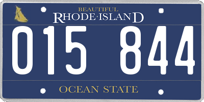 RI license plate 015844