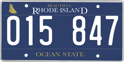 RI license plate 015847