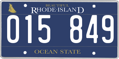 RI license plate 015849