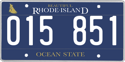 RI license plate 015851