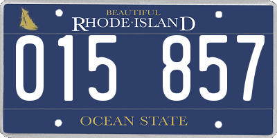 RI license plate 015857