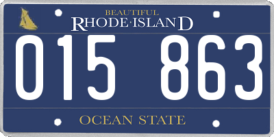 RI license plate 015863