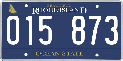 RI license plate 015873