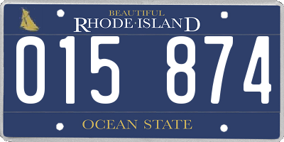 RI license plate 015874