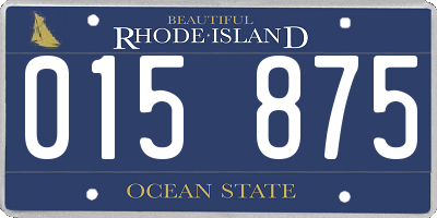 RI license plate 015875