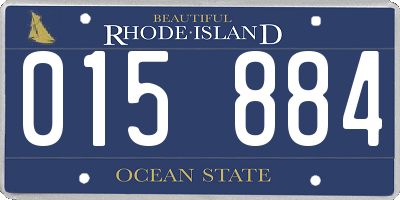 RI license plate 015884