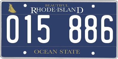 RI license plate 015886