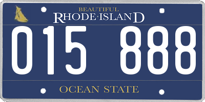 RI license plate 015888