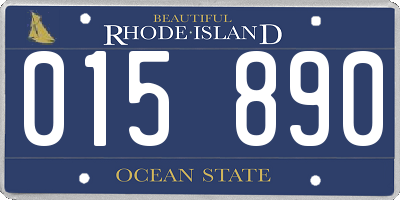 RI license plate 015890