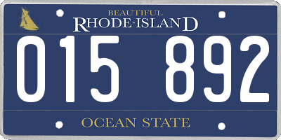 RI license plate 015892