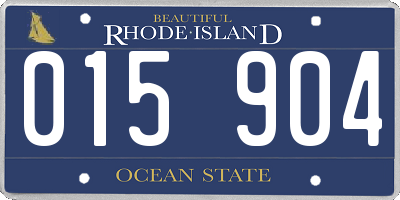 RI license plate 015904