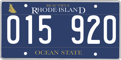 RI license plate 015920