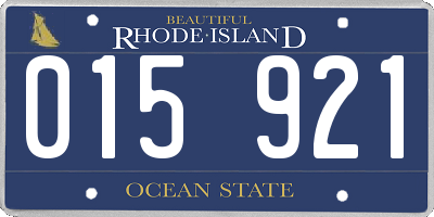 RI license plate 015921