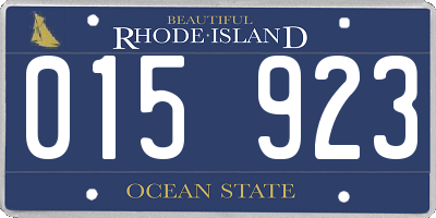 RI license plate 015923