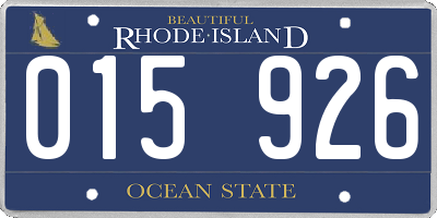 RI license plate 015926