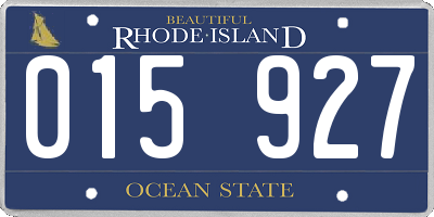 RI license plate 015927