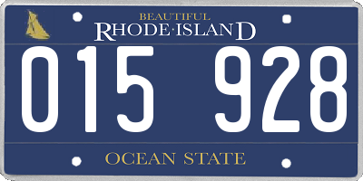 RI license plate 015928