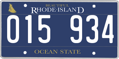 RI license plate 015934