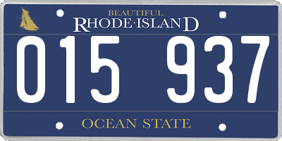 RI license plate 015937