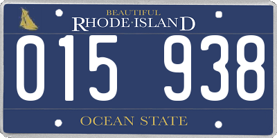 RI license plate 015938