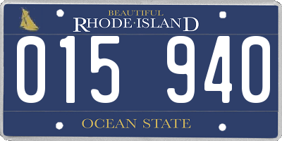 RI license plate 015940