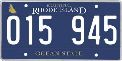 RI license plate 015945