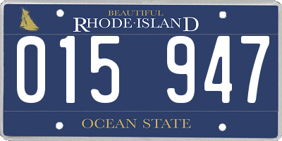 RI license plate 015947