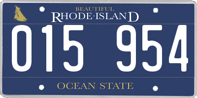 RI license plate 015954