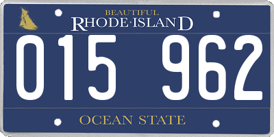 RI license plate 015962