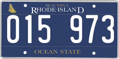 RI license plate 015973