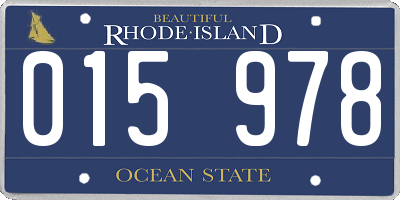 RI license plate 015978