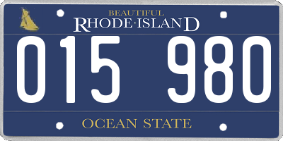 RI license plate 015980