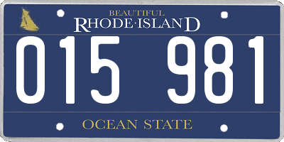 RI license plate 015981