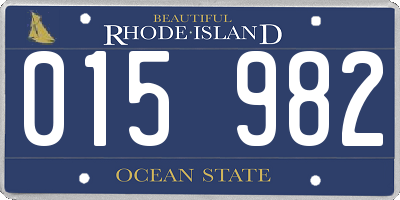 RI license plate 015982