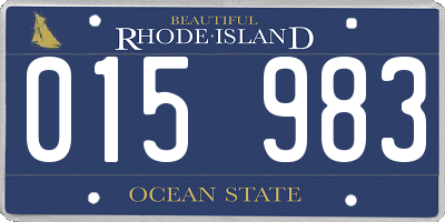 RI license plate 015983