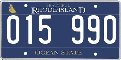 RI license plate 015990