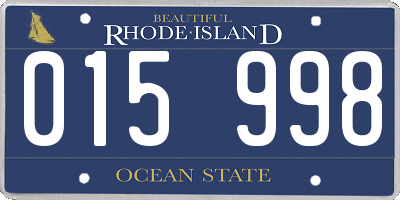 RI license plate 015998