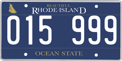 RI license plate 015999