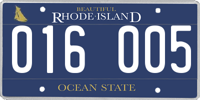 RI license plate 016005