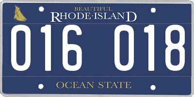 RI license plate 016018