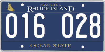 RI license plate 016028